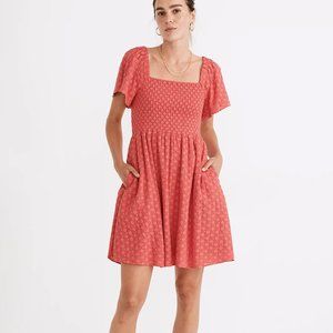 Madewell Eyelet Lucie Smocked Mini Dress